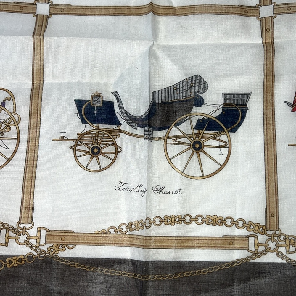 CELINE scarf square horse and carriages and chariots - Picture 14 of 17